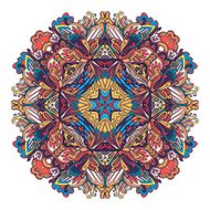 abstract floral vector decoration illustration Ornamental round pattern N5