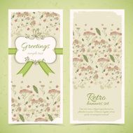 Vintage flowers banners set with text field N4