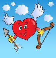 Valentine heart on blue sky