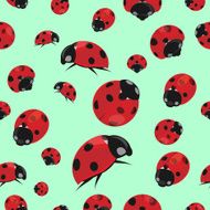 Summer seamless pattern with ladybirds