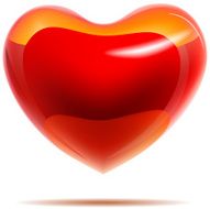 Glossy red heart