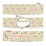 Vintage flowers banners set