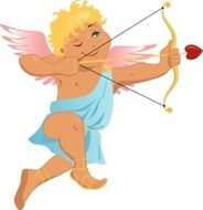 Traditional Cupid with bow and arrow N2