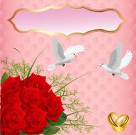 Wedding card with roses N2