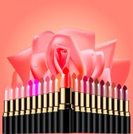 illustration with a set of lipsticks
