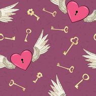 vector seamless wings and heart N3
