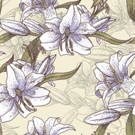 Beautiful seamless pattern with lilies N3