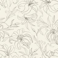 Seamless pattern with blooming lilies N2