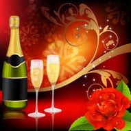 Champagne and roses