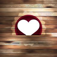 Heart in wood card template EPS 10