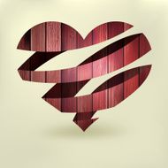 Heart in wood abstract EPS8