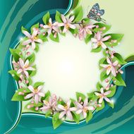 Beautiful floral wreath and butterfly