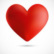 Big red heart isolated on white background vector illustration