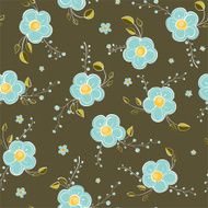 Seamless Blue Flowers Pattern