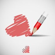 Pencil and heart Vector illustration Eps 10