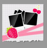 scrapbook elements with photos frame vector illustration