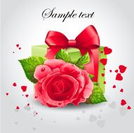 Red rose with a green box-EPS10