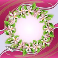 Background with flower wreath