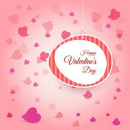 Valentine&#039;s Day Card with falling hearts background