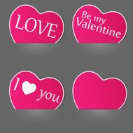 Set of paper hearts