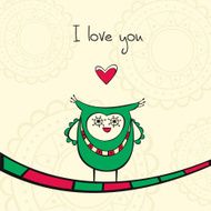 Card with owl in love