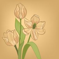 Bouquet of yellow tulips