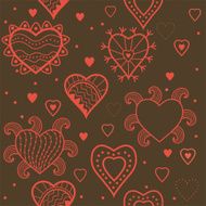 Romantic seamless pattern with hearts N144