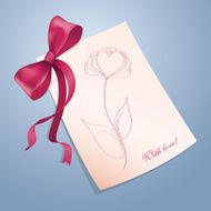 Valentine&#039;s day card with ribbon N2