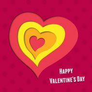 Vector background on Valentine's Day with layered heart