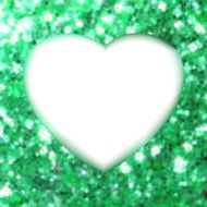 Green frame in the shape of heart EPS 8