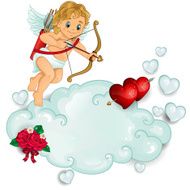 Cupid and clouds pierced heart N2
