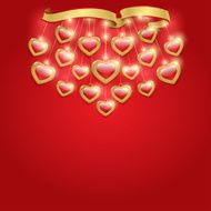 Valentine&#039;s day background with hearts Vector illustration