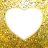 Yellow Gold frame in the shape of heart EPS 8