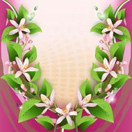 Beautiful background with flowers and drops