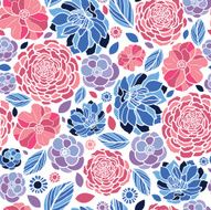Floral Mosaic Seamless Pattern Background