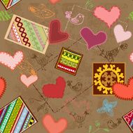 seamless background with art valentines