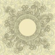 Vintage template with abstract flowers hand-drawing Vector illustration