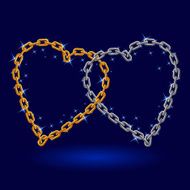 Silver and gold heart