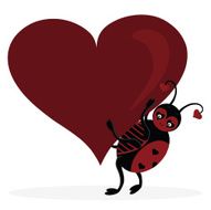 Lovebug Carrying A Large Red Heart