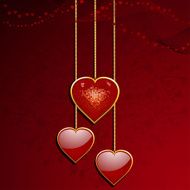 red valentine heart pendants
