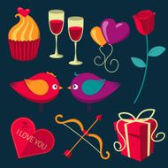 Saint Valentine Day objects set N2