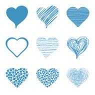 Set of hand drawn sketch hearts for Valentines Day design N2