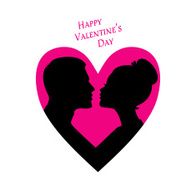 Happy Valentine&#039;s day couple silhouette image