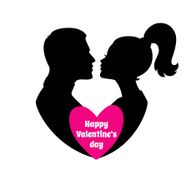 Happy Valentine's day couple silhouette image N2