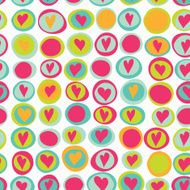 Cartoon hearts and circles seamless pattern N4