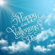 Lettering valentines phrase on sky background N2