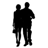 Vector silhouette of a couple N128