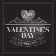 Typography Valentine&#039;s Day cards Caption chalk on a blackboard N7