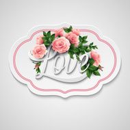 Word Love with flowers Vector illustration N2