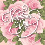 Valentine&#039;s Day card with beautiful roses Vector illustration N4